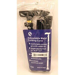 Adjustable Metal Folding Cane with Height  Adjustment  From 33" to 37"